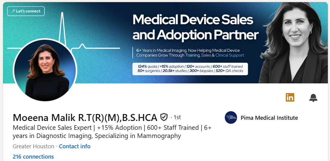 Moeena's LinkedIn Profile Makeover